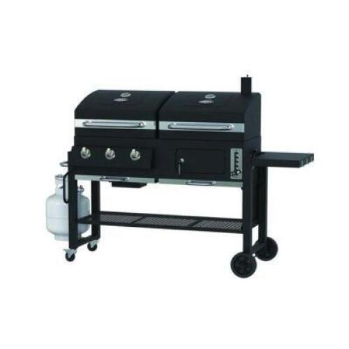 DESCRIPTION: (1) DUAL-FUEL BURNER GRILL BRAND/MODEL: EXPERT GRILL/XG10-101-002-01 INFORMATION: BLACK/3-IN-1/GAS & CHARCOAL/WITH GRIDDLE RETAIL$: 287.0
