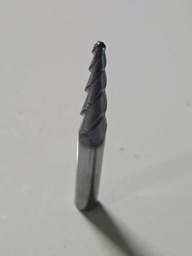 (2) SOLID CARBIDE TAPER, BALL END MILL