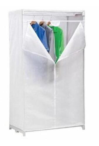 DESCRIPTION: (1) WARDROBE BRAND/MODEL: HONEY-CAN-DO/WRD-01271 INFORMATION: METAL/CLEAR RETAIL$: 35.78 SIZE: 63"H X 36"D X 20"W QTY: 1
