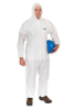 (1) BOX OF (25) DISPOSABLE COVERALL WITH ATTACHED HOOD
