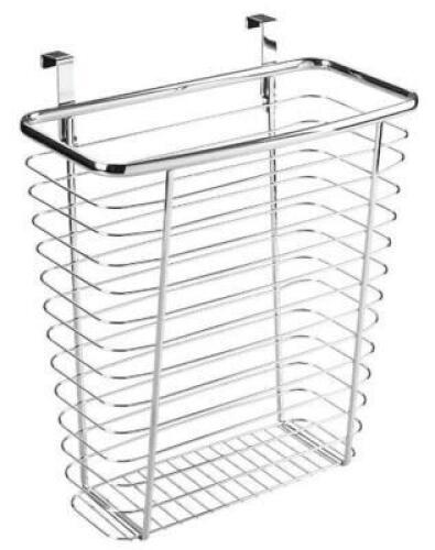 DESCRIPTION: (1) WASTE STORAGE BASKET BRAND/MODEL: IDESIGN/56770 INFORMATION: OVER-THE-CABINET/CHROME RETAIL$: 37.86 SIZE: 8.1"L X 12.2"W X 14.2"H QTY