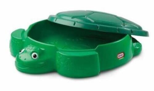 DESCRIPTION: (1) TURTLE SANDBOX BRAND/MODEL: LITTLE TIKES/632884M INFORMATION: GREEN/REMOVABLE LID RETAIL$: 236.82 SIZE: 38.75"L X 43.25"W X 12"H QTY: