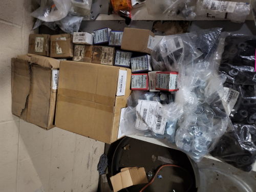 (1) TABLE OF MISC NUTS AND BOLTS