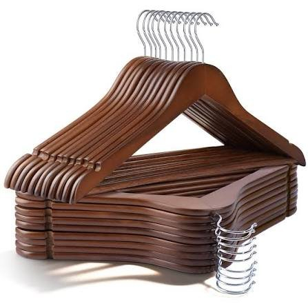 (1) SET OF (30) WOODEN HANGERS