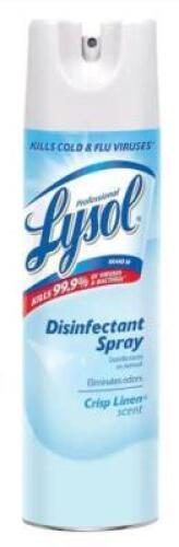DESCRIPTION: (3) CRISP LINEN SPRAY AIR FRESHENER BRAND/MODEL: LYSOL/03241748289 INFORMATION: CRISP LINEN/KILLS 99.9% BACTERIA RETAIL$: 22.47 PER LOT S