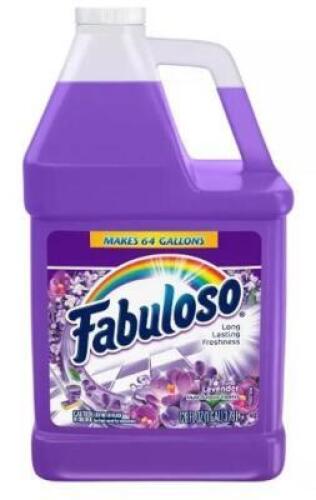 DESCRIPTION: (2) ALL PURPOSE CLEANER CONCENTRATE BRAND/MODEL: FABULOSO INFORMATION: LAVENDER, MAKES UP TO 64 GALLONS OF CLEANER RETAIL$: $42/EA SIZE: