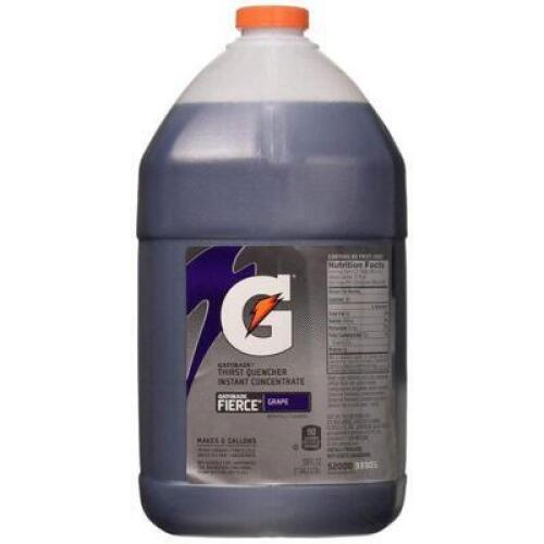 DESCRIPTION: (2) FIERCE CONCENTRATE BRAND/MODEL: GATORADE/33305 INFORMATION: GRAPE/MAKES UP TO 6 GALS RETAIL$: 23.15 EACH SIZE: 1 GAL. QTY: 2