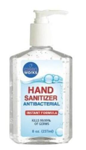 DESCRIPTION: (6) ANTIBACTERIAL GEL HAND SANITIZER BRAND/MODEL: CLEAN WORKS/CWGR2371 INFORMATION: CLEAR/FRAGRANCE-FREE RETAIL$: 17.94 PER LOT SIZE: 8 O