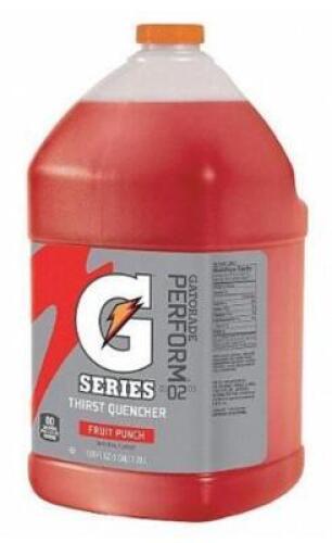 DESCRIPTION: (4) SPORT DRINK MIX BRAND/MODEL: GATORADE/33977 INFORMATION: FRUIT PUNCH/YIELD PER UNIT: 6 GAL RETAIL$: 19.44 EACH SIZE: 1 GAL. QTY: 4