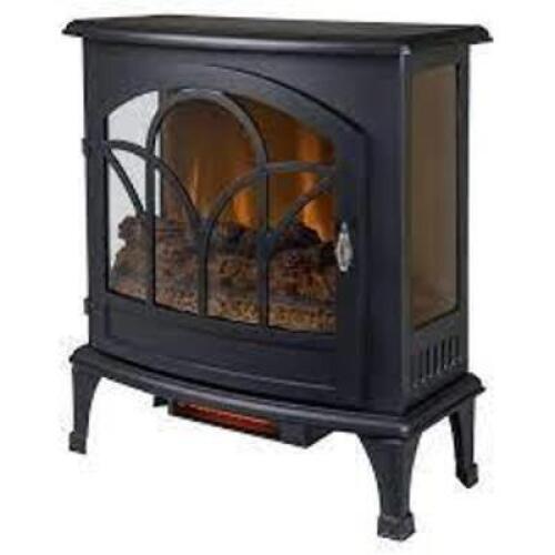 DESCRIPTION: (1) CURVED FONT INFRARED PANORAMIC ELECTRIC STOVE BRAND/MODEL: MUSKOKA INFORMATION: BLACK RETAIL$: $330.00 SIZE: 25" QTY: 1