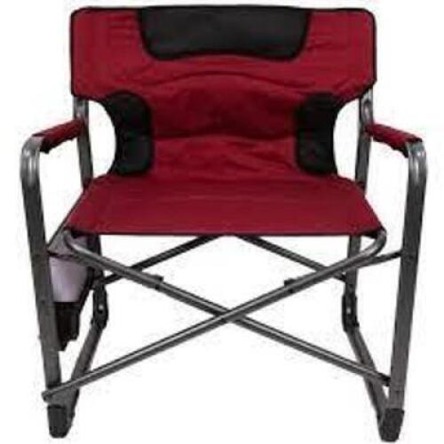 DESCRIPTION: (1) DIRECTOR CHAIR FOR CAMPING BRAND/MODEL: OZARK TRAIL XXL INFORMATION: RED RETAIL$: $60.00 EA SIZE: XXL QTY: 1