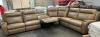 (1) MACYS SHEELER 6PC FAUX LEATHER RECLINING SECTIONAL POWER CENTER MANUAL ENDS - 4
