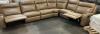(1) MACYS SHEELER 6PC FAUX LEATHER RECLINING SECTIONAL POWER CENTER MANUAL ENDS - 5