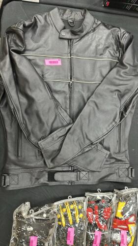 (1) BLACK MOTORCYCLE JACKET