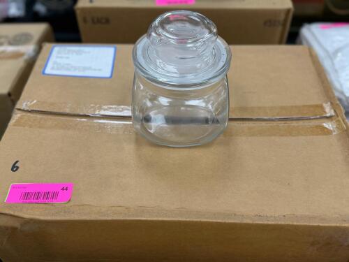 (6) CLEAR GLASS APOTHECARY STORAGE JAR WITH LID