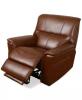 (1) FAUX BROWN LEATHER UPHOLSTERED RECLINER CHAIR