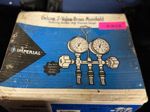 (1) DELUXE 2-VALVE BRASS MANIFOLD GAUGE SET