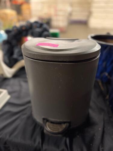 (1) BLACK STEP-ON TRASH CAN