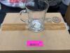 (5) CLEAR GLASS MUGS
