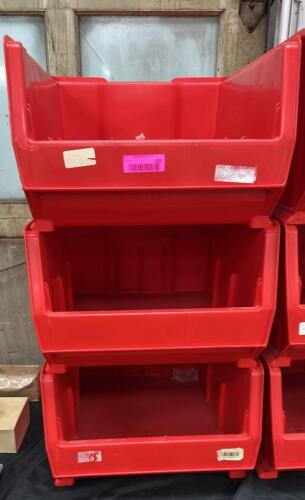 (3) STACKABLE STORAGE BINS