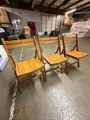 (3) WOODEN FOLDING CHAIRS