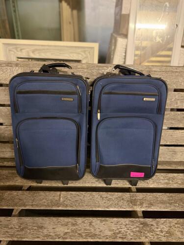 (2) BLUE ROLLING CARRY-ON SUITCASE