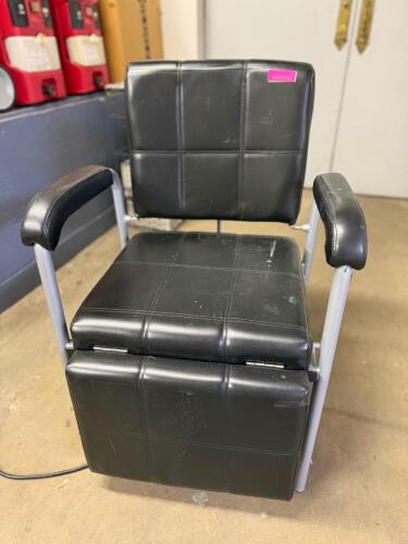 (1) BLACK PADDED ARMCHAIR