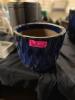 (1) BLUE CERAMIC DECORATIVE PLANTER POT