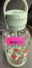 (1) STRAWBERRY FLORAL WATER BOTTLE WITH STRAW AND HANDLE