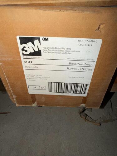 (4) BOXES OF 3M MDT 1500 X 48R BLACK HEAT SHRINKABLE MEDIUM DUTY TUBING