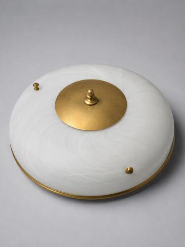 (4) ROUND FLUSH-MOUNT CEILING LIGHT FIXTURE WITH FROSTED GLASS SHADE
