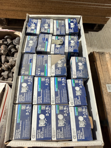 (1) BOX OF COMMERCIAL ELECTRIC CEILING FAN SUPPORT BOXES WITH SIDE-MOUNT BRACKETS.