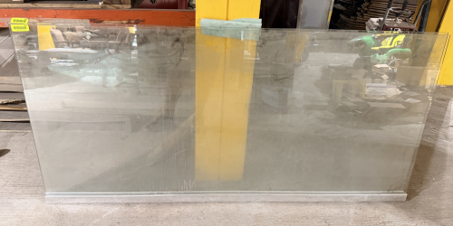 (4) TEMPERED GLASS PANEL FOR HALF SHOWER/TUB WALL WITH CLEAR GLASS CONSTRUCTION AND METAL BASE CHANNEL