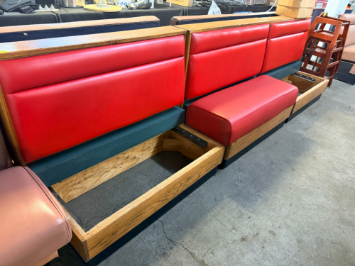 (3) PARTIAL SECTION OF 60" BOOTH SEATING SECTION.