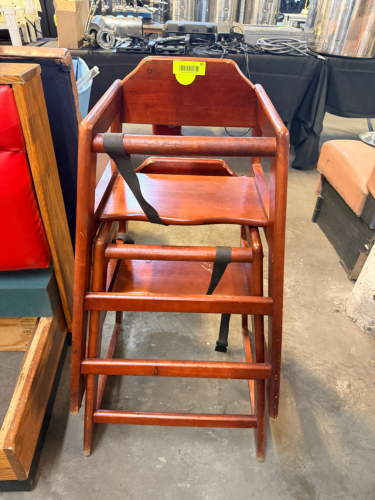 (2) WOODEN HIGH CHAIRS