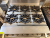 HOBART SIX-BURNER GAS RANGE WITH STANDARD OVEN BASE, HEAVY-DUTY CAST-IRON OPEN-TOP BURNER GRATES, STAINLESS STEEL FRONT, SIDES AND HIGH BACKSPLASH, INDIVIDUAL BURNER CONTROLS, OVEN TEMPERATURE CONTROL, AND REMOVABLE OVEN RACK SUPPORTS - 2