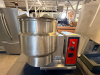 VULCAN-HART 12-GALLON TILTING STEAM-JACKETED KETTLE WITH STAINLESS STEEL CONSTRUCTION, MANUAL TILT MECHANISM, TILT-LOCK CONTROL, TEMPERATURE CONTROL, LOW-WATER INDICATOR, HEAT INDICATOR, AND INTEGRAL ELECTRIC HEATING SYSTEM. KETTLE INTERIOR IS GRADUATED T - 2