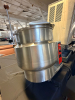 VULCAN-HART 12-GALLON TILTING STEAM-JACKETED KETTLE WITH STAINLESS STEEL CONSTRUCTION, MANUAL TILT MECHANISM, TILT-LOCK CONTROL, TEMPERATURE CONTROL, LOW-WATER INDICATOR, HEAT INDICATOR, AND INTEGRAL ELECTRIC HEATING SYSTEM. KETTLE INTERIOR IS GRADUATED T - 5