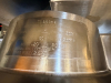 VULCAN-HART 12-GALLON TILTING STEAM-JACKETED KETTLE WITH STAINLESS STEEL CONSTRUCTION, MANUAL TILT MECHANISM, TILT-LOCK CONTROL, TEMPERATURE CONTROL, LOW-WATER INDICATOR, HEAT INDICATOR, AND INTEGRAL ELECTRIC HEATING SYSTEM. KETTLE INTERIOR IS GRADUATED T - 7