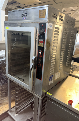 DELUXE FULL-SIZE INSULATED HOLDING / PROOFING CABINET WITH STAINLESS STEEL CONSTRUCTION, GLASS VIEWING DOOR, ADJUSTABLE TEMPERATURE CONTROL, DIGITAL DISPLAY, HIGH/LOW FAN CONTROL, INTERIOR CIRCULATION FAN, MULTIPLE SHEET PAN SLIDES, AND MOBILE EQUIPMENT S