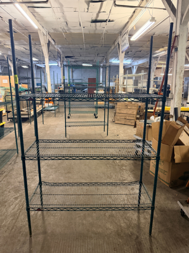 48" X 24" FOUR TIER COATED WIRE SHELF.