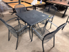 30" X 30" METAL PATIO TABLE W/ (4) CHAIRS