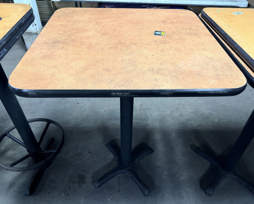 30" X 30" COMPOSITE TOP TABLE W/ 42" PUB BASE.
