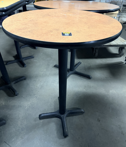 27" ROUND COMPOSITE TOP TABLE W/ PUB BASE.