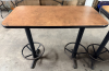 48" X 24" COMPOSITE TOP TABLE W/ DOUBLE PUB BASE.