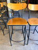 (2) 30" LAMINATE WOOD BAR STOOL / METAL FRAMES. - 2