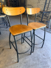 (2) 30" LAMINATE WOOD BAR STOOL / METAL FRAMES. - 3