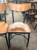 (4) LAMINATE WOOD DINING ROOM CHAIRS W/ METAL FRAMES. - 3