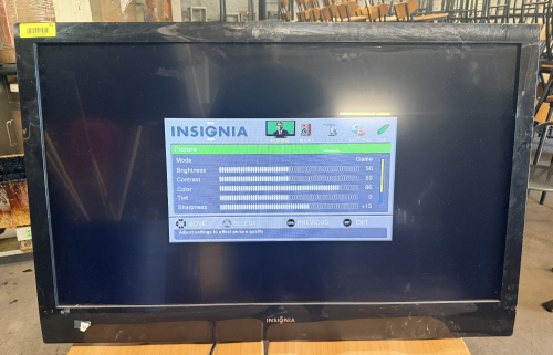 2011 INSIGNIA 42" FLAT SCREEN TV W/ PARTIAL WALL MOUNT BRACKET.