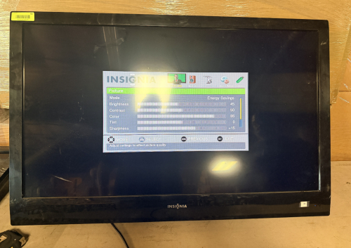 2011 INSIGNIA 42" FLAT SCREEN TV W/ PARTIAL WALL MOUNT BRACKET.
